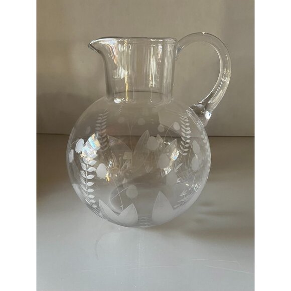 Tiffany & Co Lily of the Valley Crystal Pitcher, signed - Picture 1 of 5